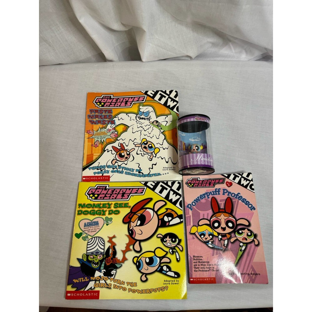Powerpuff Girls Bundle: 3 Books & Bubbles WB Miniature Classic Collection 2000s
